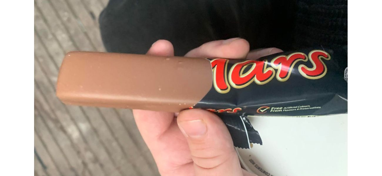Man finds ruined chocolate bar, receives small amount of money as a consolation.