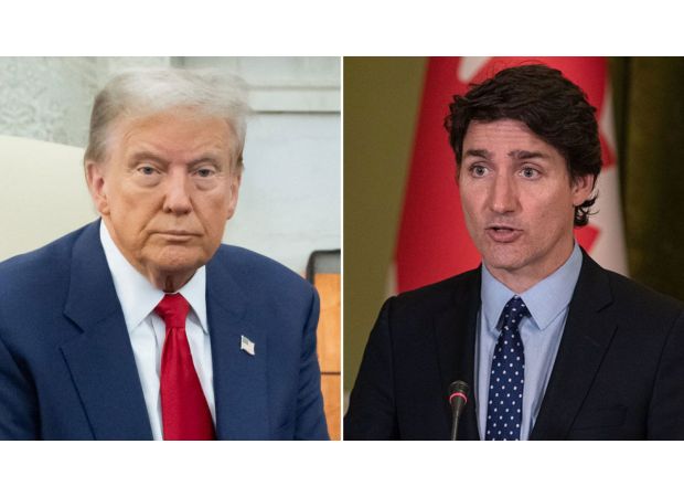 Trump and Canadian PM Justin Trudeau dining together at Mar-a-Lago.