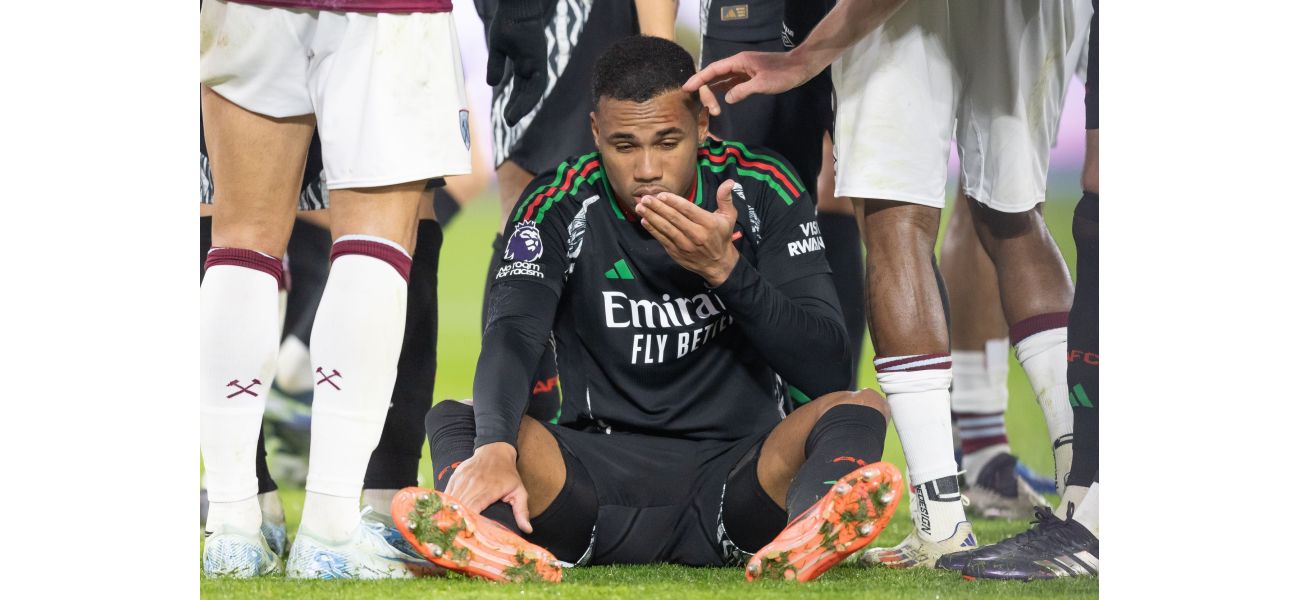 Arsenal player Gabriel gets injured during match against West Ham.