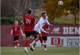 DU Pioneers defeat No. 14 Indiana in NCAA Tournament with strong start, focused on winning national title.