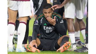 Arsenal player Gabriel gets injured during match against West Ham.