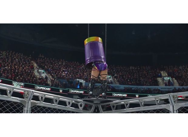 WWE fans are scared after a wrestler performed a dangerous 'blind' jump off a tall cage.