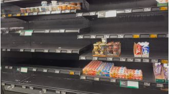 Woolworths stores have limited stock due to worker strikes and distribution centers shutting down.
