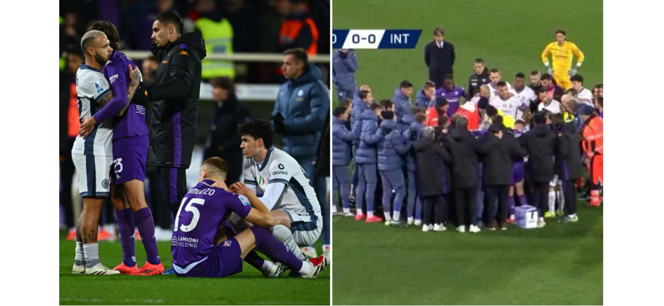 Match between Fiorentina and Inter Milan halted and players distraught as 22-year-old Edoardo Bove collapses on field.