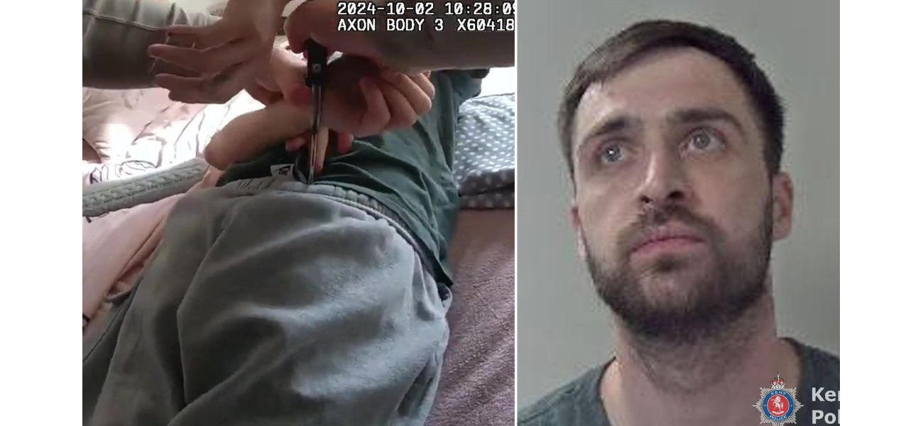 Police discovered a drug dealer hiding in a wardrobe during a raid of his home.