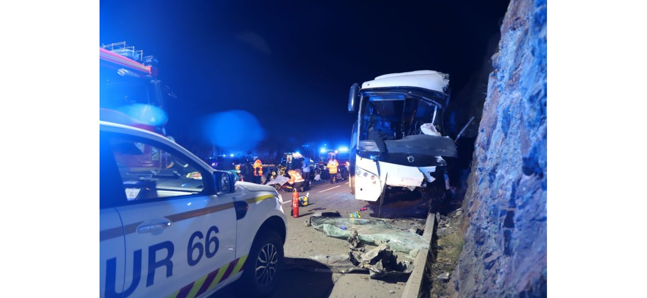 Multiple fatalities reported after tourist bus crashes into cliff wall.