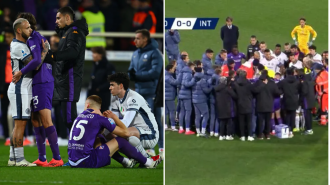 Match between Fiorentina and Inter Milan halted and players distraught as 22-year-old Edoardo Bove collapses on field.