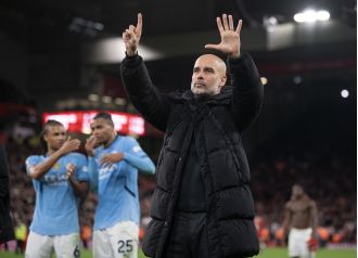 Guardiola responds to Liverpool fans' chants about sacking with a firm statement.