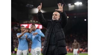 Guardiola responds to Liverpool fans' chants about sacking with a firm statement.