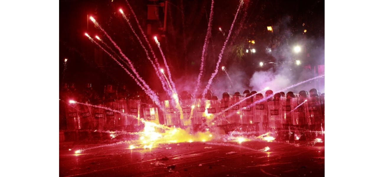 Dozens hospitalized in Georgia during protests over halted EU negotiations.