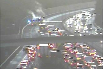 The M40 has traffic delays for drivers heading to London due to a vehicle fire.