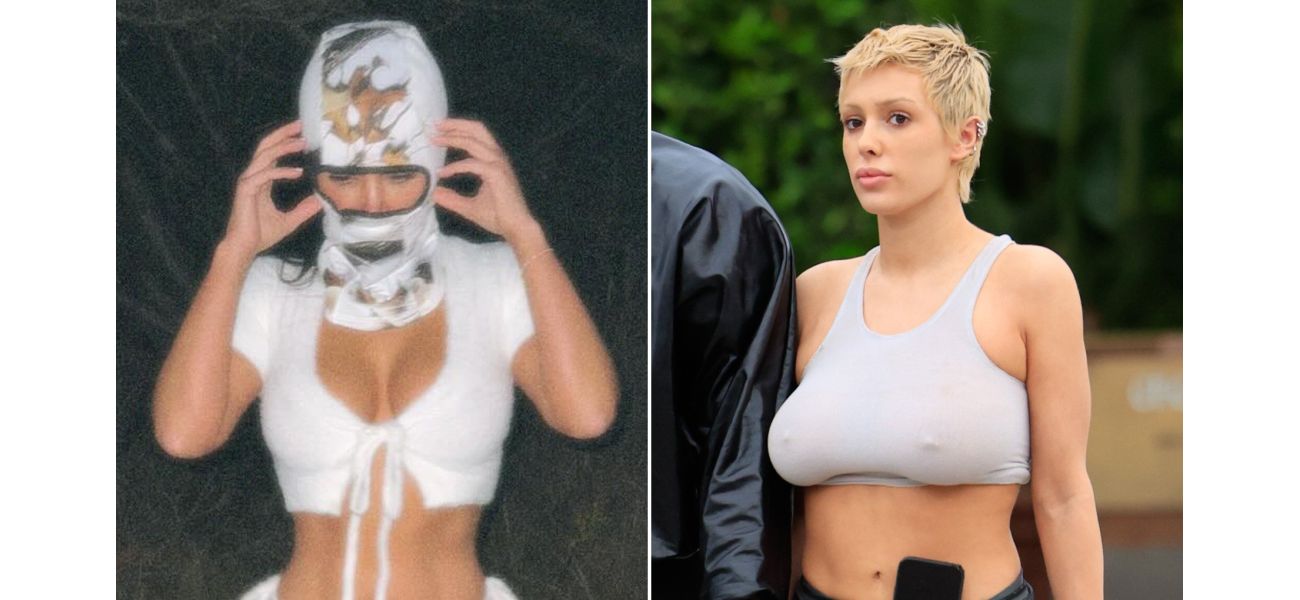 Kim Kardashian is being accused of imitating Bianca Censori, Kanye West's wife, by wearing a revealing outfit.