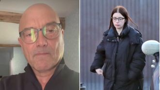 Gregg Wallace's wife appears downcast after recent MasterChef scandal accusations.