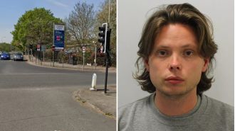 After being sentenced, the man who caused a fatal car crash that killed a schoolgirl blew a kiss to his mother.