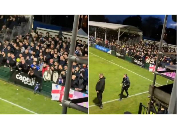 Fan accused of making racist gesture at football game dies 24 hours later under suspicious circumstances.