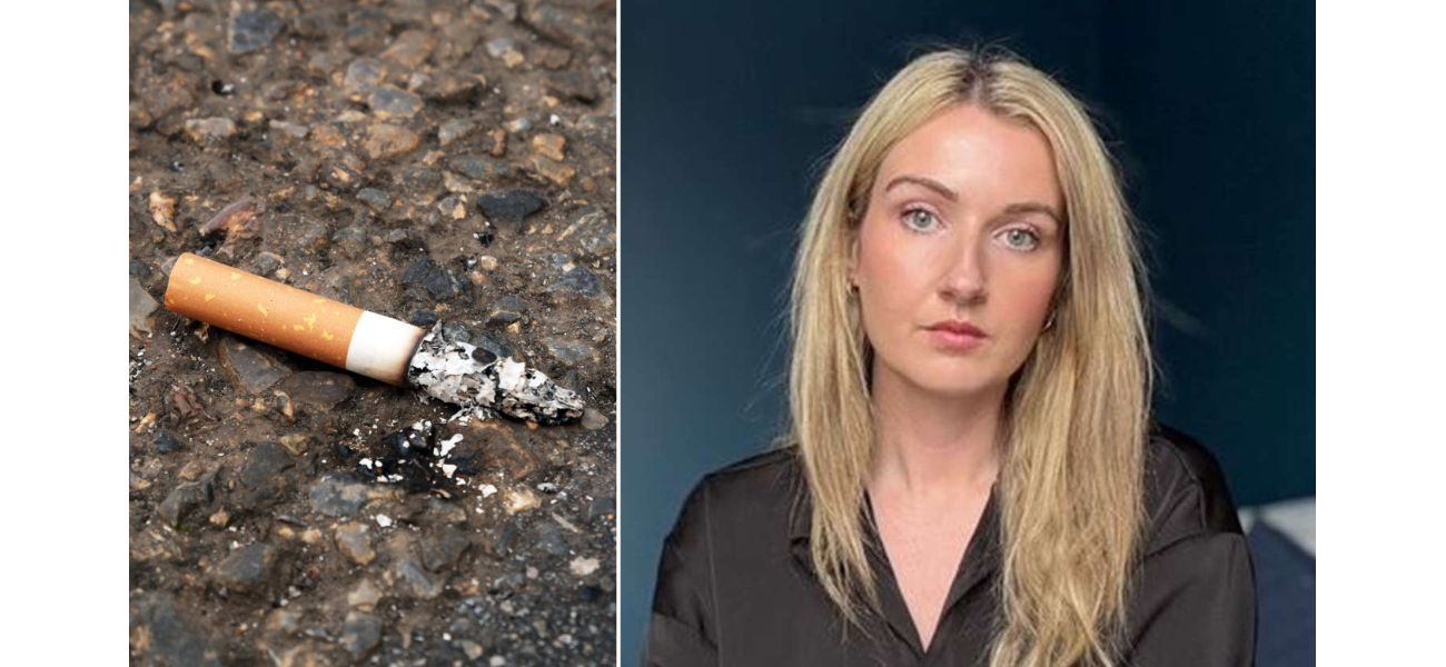 Person fined for littering with a cigarette in unknown town.