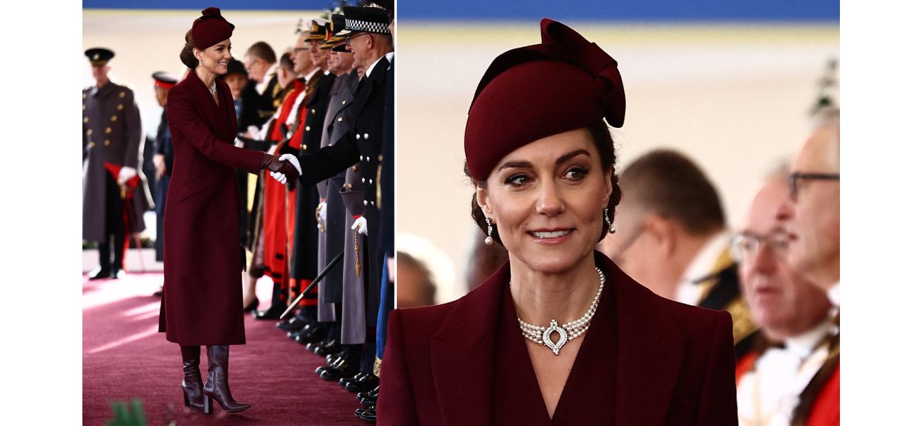 Kate Middleton wows in fashionable burgundy outfit during visit to Qatar.