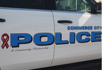 A motorcyclist died after colliding with a semitrailer in Commerce City.