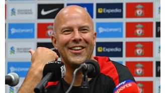 Arne Slot jokingly suggests Manchester City could face relegation after Mohamed Salah's recent contract comments.