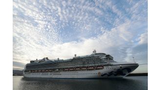 A tourist has gone missing after falling off a luxury cruise ship.