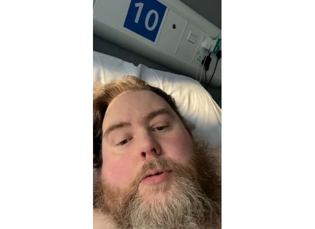 The BBC celebrity causes worry by disclosing he's been bedridden in hospital for five weeks.