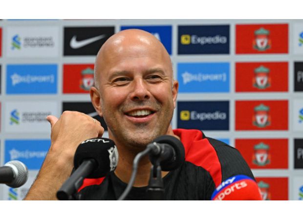 Arne Slot jokingly suggests Manchester City could face relegation after Mohamed Salah's recent contract comments.