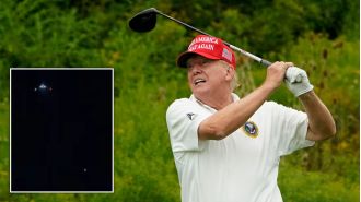Puzzling occurrence of large drones near Trump's golf course causes speculation.