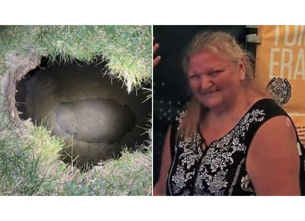 Grandma falls into sinkhole while searching for cat.