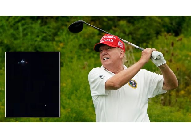Puzzling occurrence of large drones near Trump's golf course causes speculation.