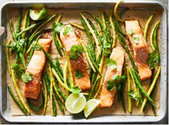 Quick and easy dinner ideas for busy weeknights, including a recipe for maple-miso salmon.