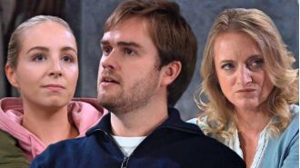 Nicola is shocked when Belle reveals important information about Tom King from prison in Emmerdale.