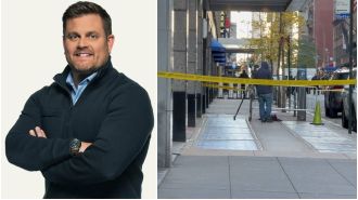Masked gunman kills CEO outside NY hotel in tragic shooting.