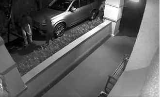 Burglars entered home through pet door, causing distress to kids.