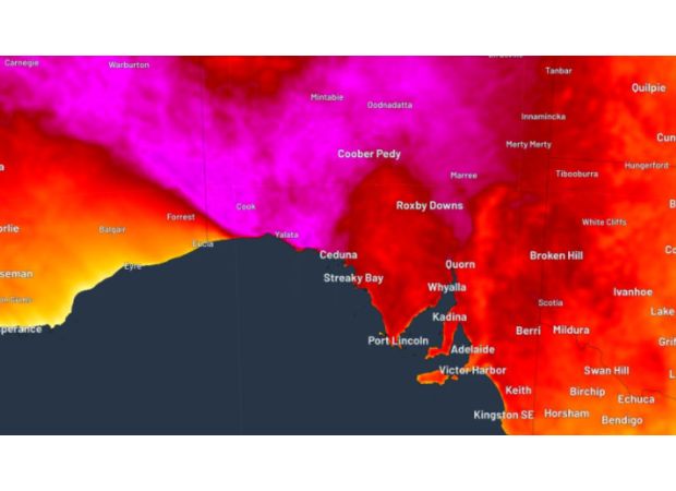 Parts of south-eastern Australia will experience temperatures of 40 degrees or higher.