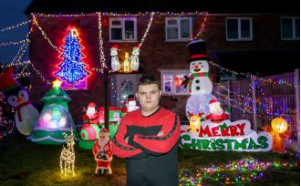 Family must stop nightly Christmas light display following complaint from neighbor.
