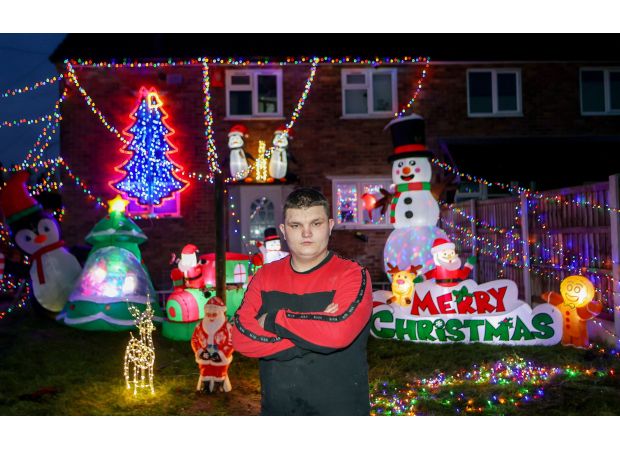 Family must stop nightly Christmas light display following complaint from neighbor.