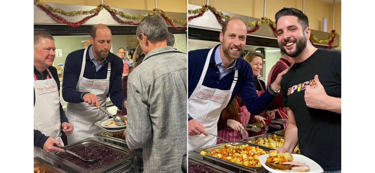 Prince William surprises guests by cooking Christmas dinner in an apron.