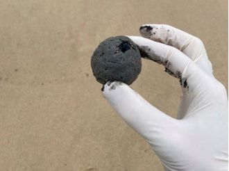 Unidentified balls found on Sydney beach.