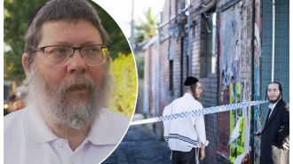 Person reports petrol thrown during synagogue firebombing.