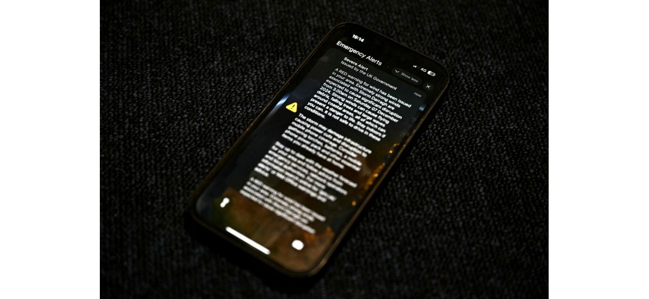 Millions received a phone alert about the Storm Darragh red warning.