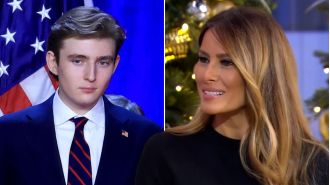 Melania Trump acknowledges Barron's internet popularity and attributes it to his father's election victory.