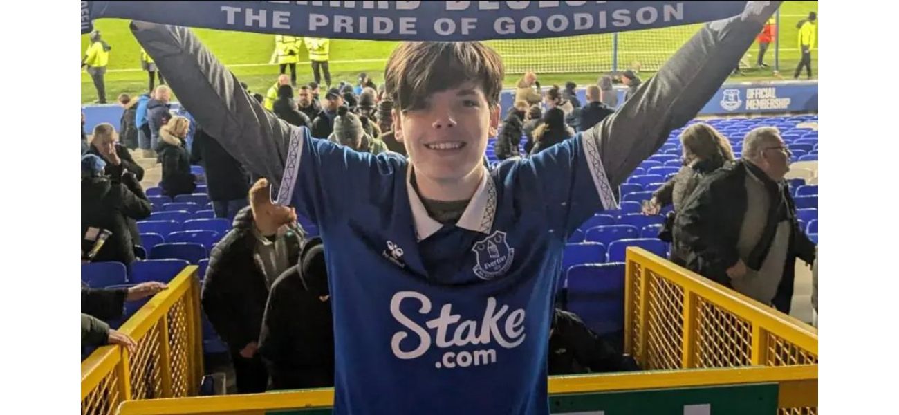 A young Everton fan from Australia used his savings to fly and watch the postponed Merseyside derby.