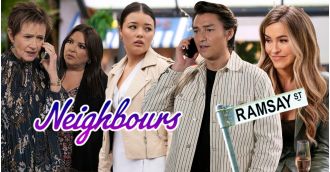 Famous Neighbours star leaves while three residents of Ramsay Street face serious peril.