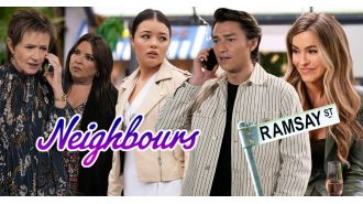 Famous Neighbours star leaves while three residents of Ramsay Street face serious peril.
