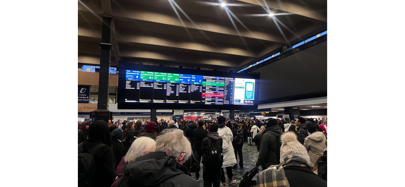 Delays and cancellations at Euston station in London due to rail disruptions.