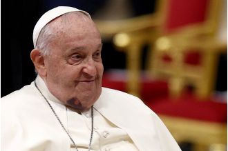 The Pope's visible bruise on his chin has raised concerns about his health.