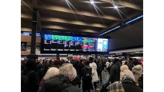 Delays and cancellations at Euston station in London due to rail disruptions.
