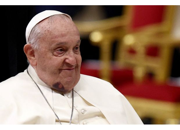 The Pope's visible bruise on his chin has raised concerns about his health.