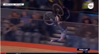 An Olympic champion from Team GB was hospitalized after a bike accident with spectators at high speed.