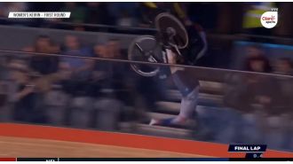 An Olympic champion from Team GB was hospitalized after a bike accident with spectators at high speed.